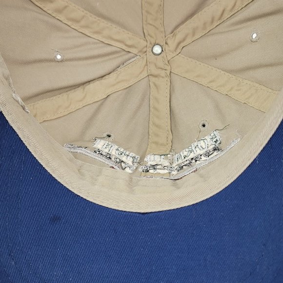 Born to Hunt Forced to Work Hat Hunting Cap Dad Slouch Leather Strap Humor Beige - Picture 6 of 7